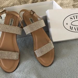 Steve Madden sparkling white sandals